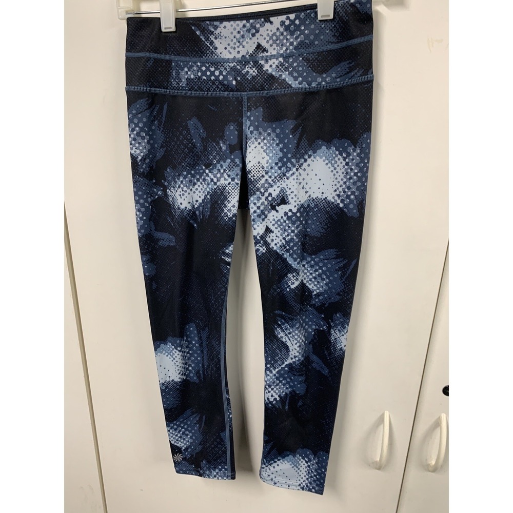 Athleta Electric Sonar Capri Leggings Womens XS Blue‎ Gym Active Athletic 152878 - Picture 6 of 12